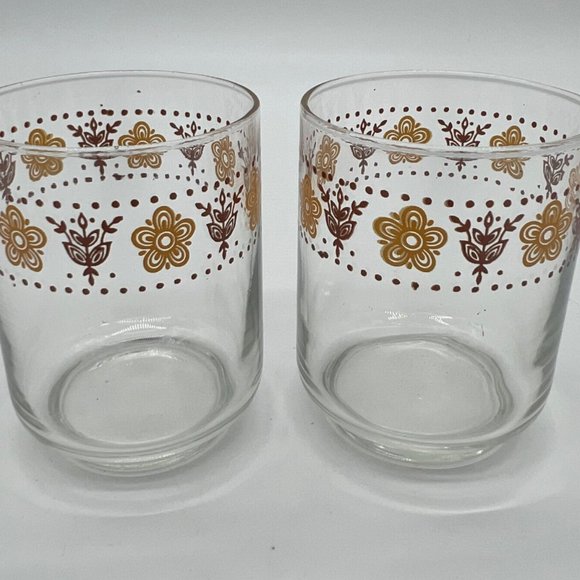 5 Libbey Butterfly Gold Drinking Glasses - Picture 3 of 3